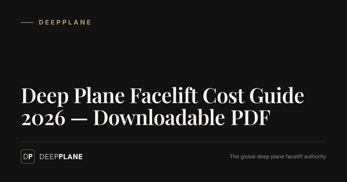Deep Plane Facelift Cost Guide 2026 — Downloadable PDF